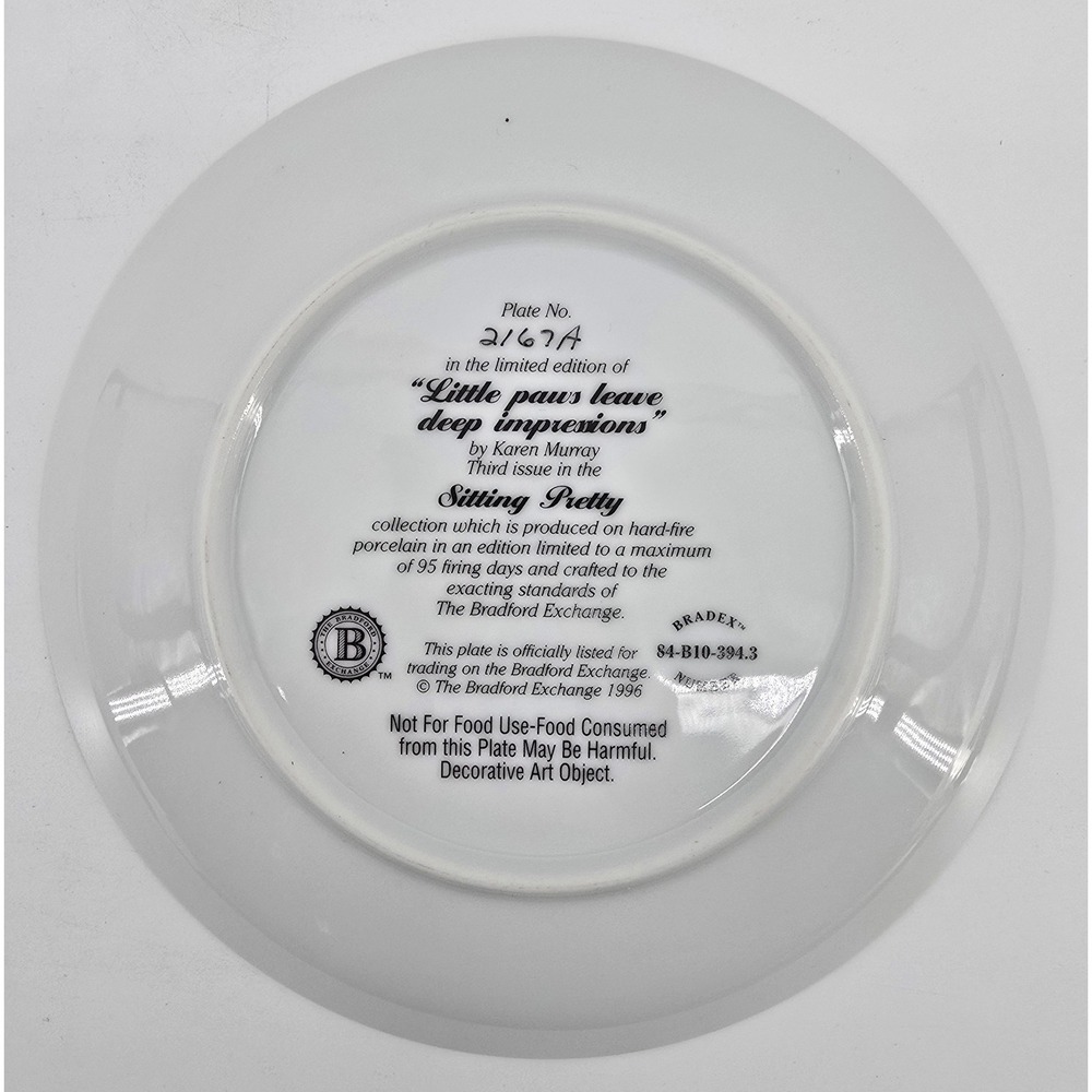 Vtg Bradford Exchange Cat Decor Plates "Sitting Pretty" Series 2-4 Kitten 8 In - Picture 7 of 8